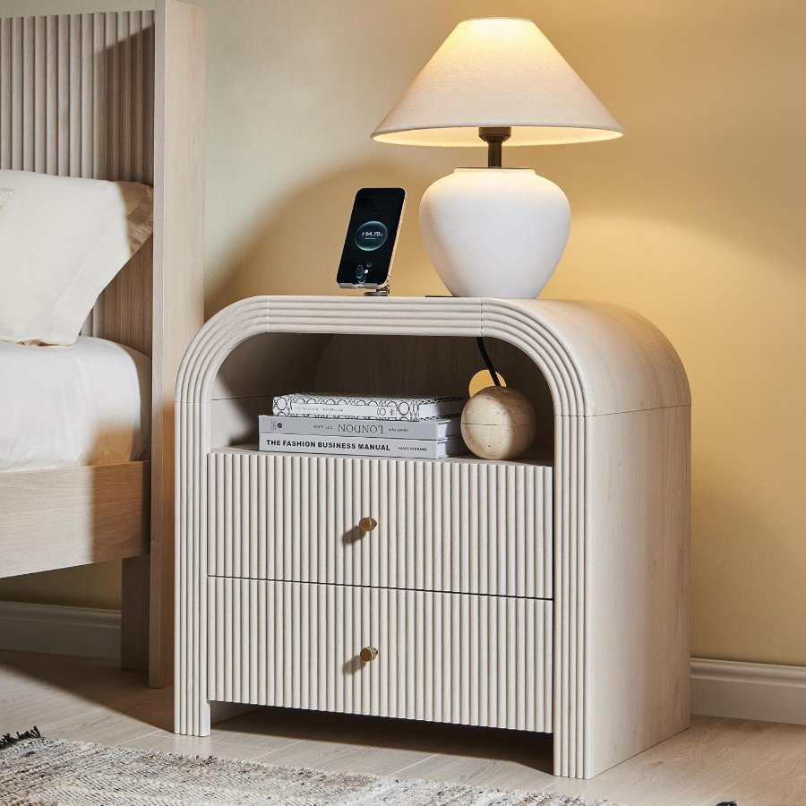 T4TREAM 24 Inch Fluted Nightstand