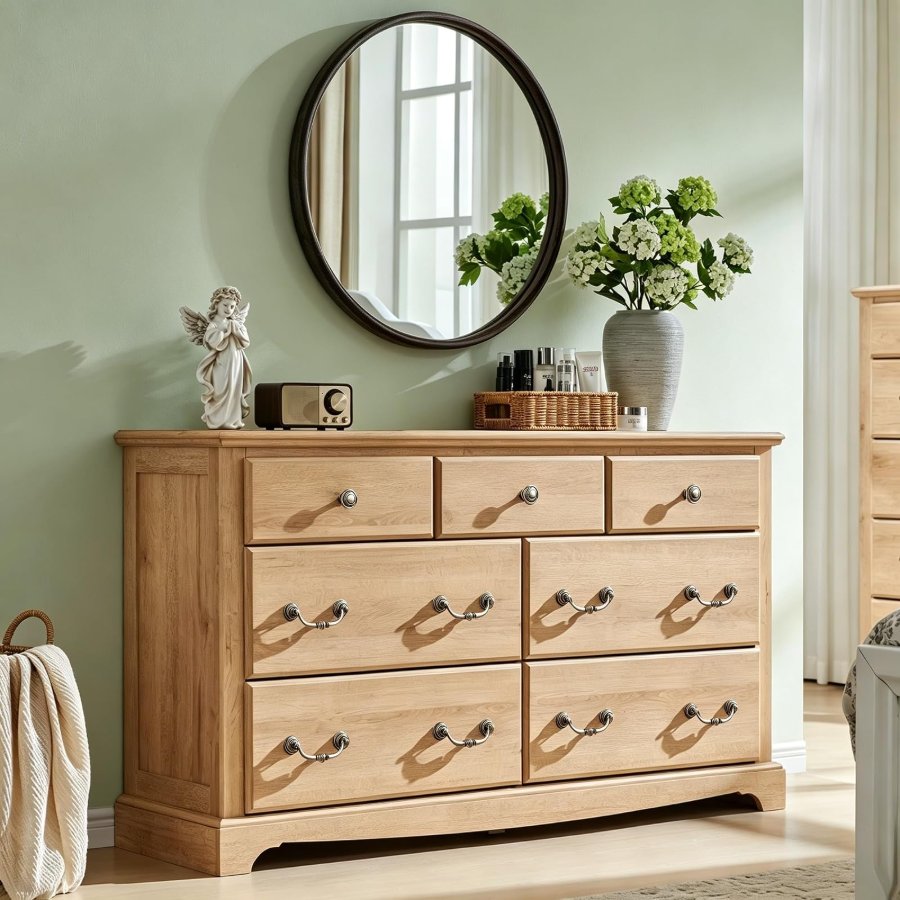 T4TREAM 54" Wide 7 Drawers Dresser Chests