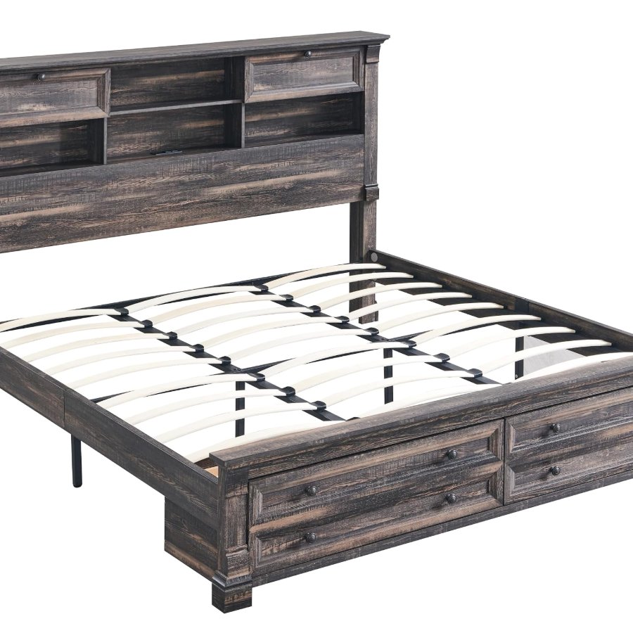 T4TREAM Farmhouse King Size Bed Frame