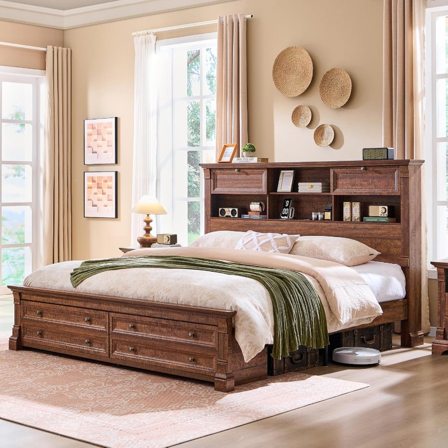 T4TREAM Farmhouse Queen Size Bed Frame