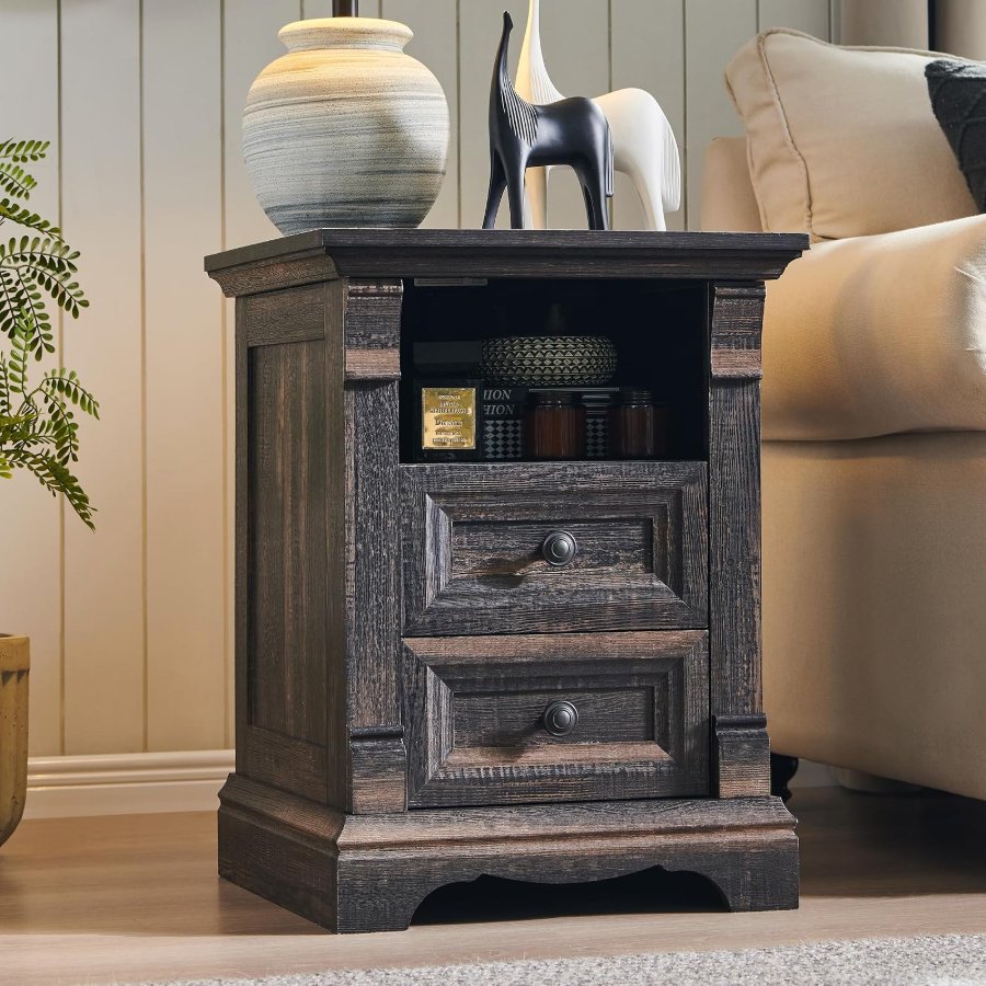 T4TREAM Nightstand with Charging Station